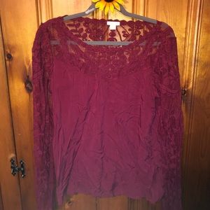Maroon top
